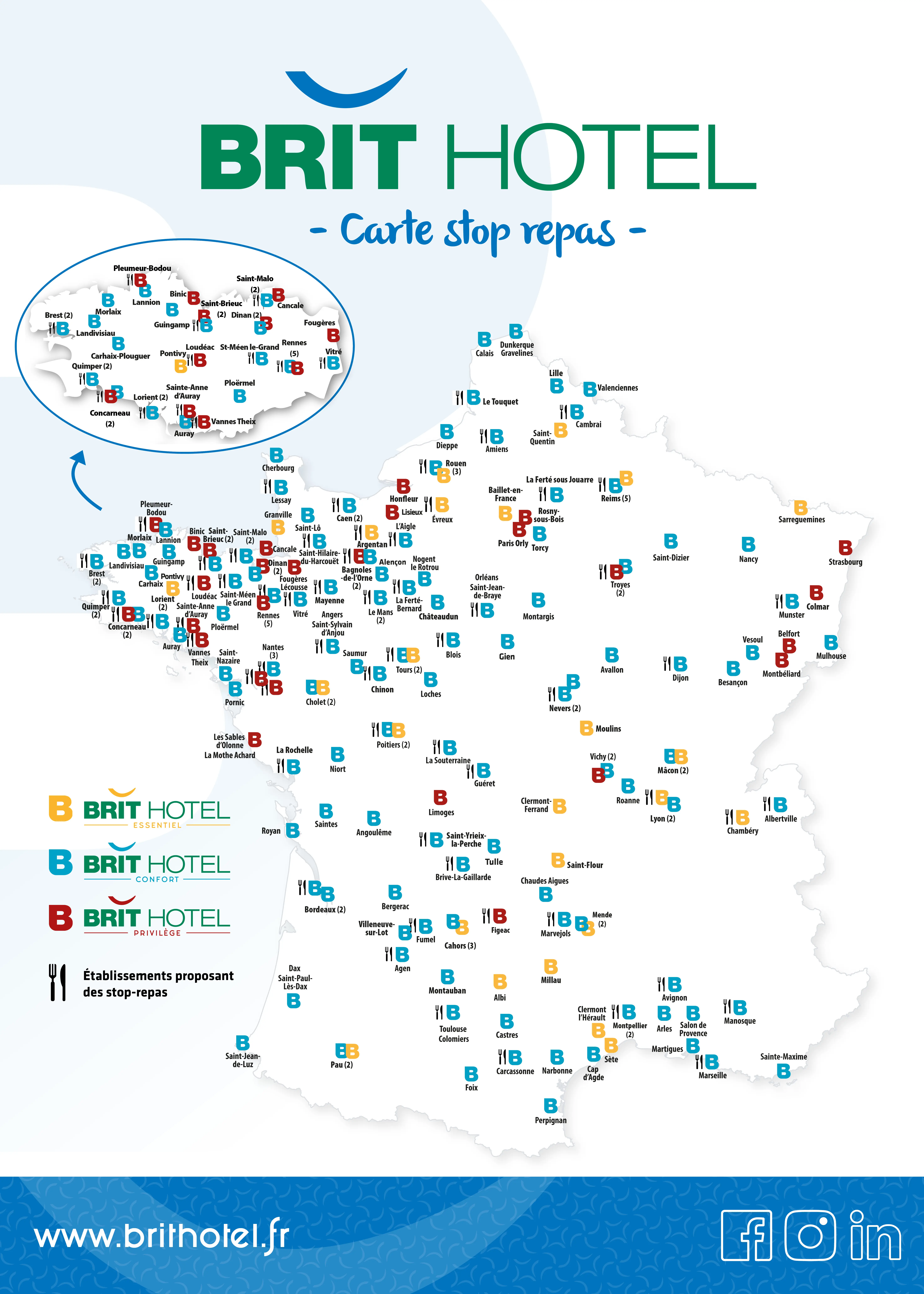 Carte de France Stop Repas