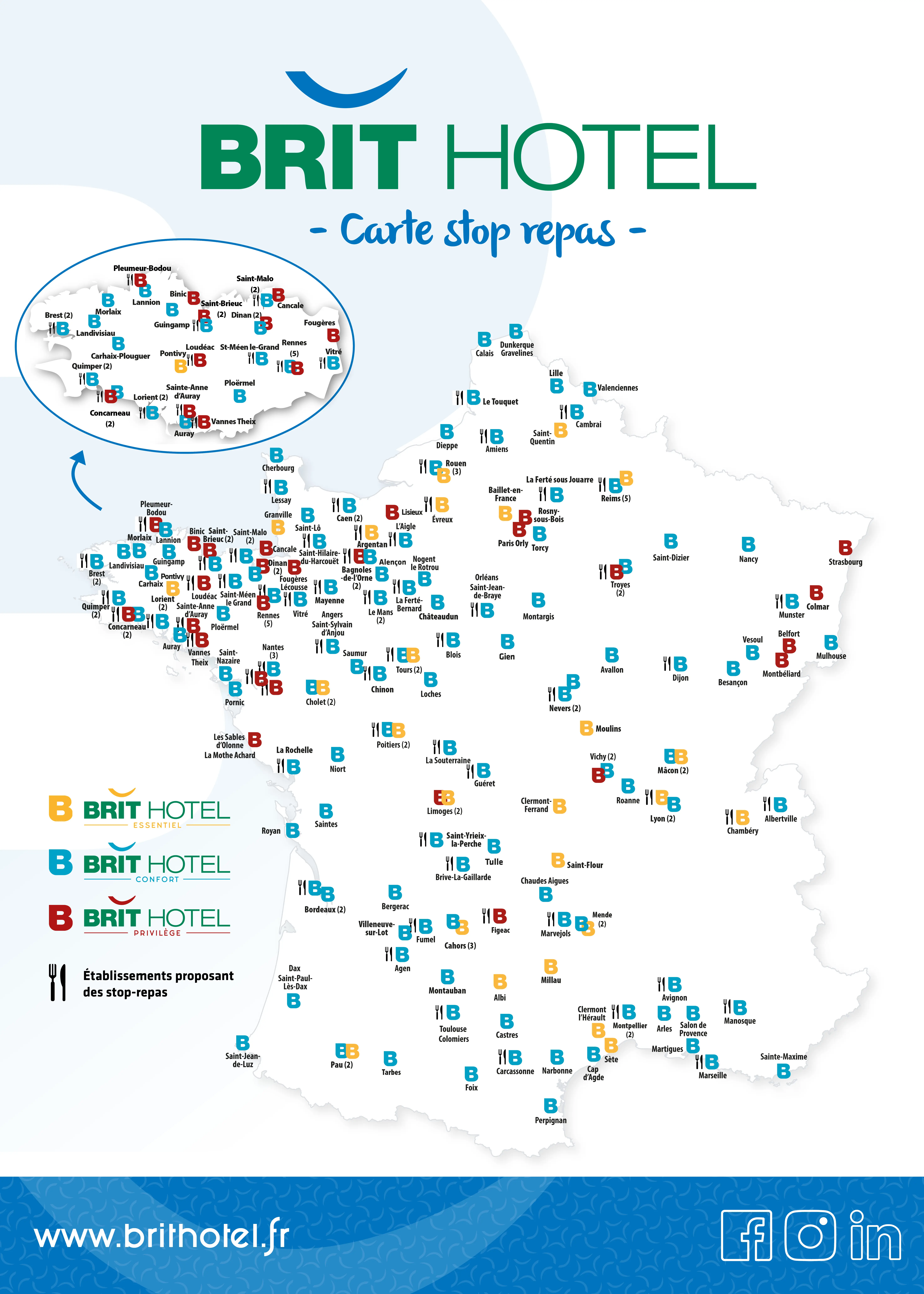 Carte de France Stop Repas